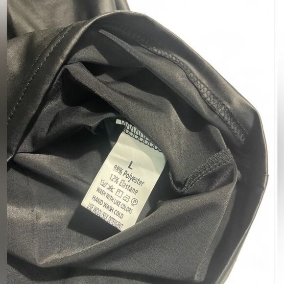 Leather Print Mock Neck Dress - Sleeveless Bodycon Style | Size L | New - Picture 13 of 13